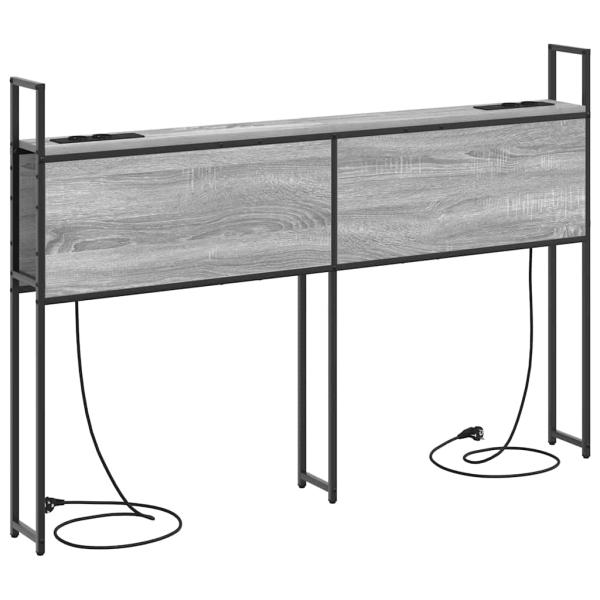 Stauraum-Kopfteil mit Kopfteil mit Speicher Grau Sonoma 140 cm Holzwerkstoff