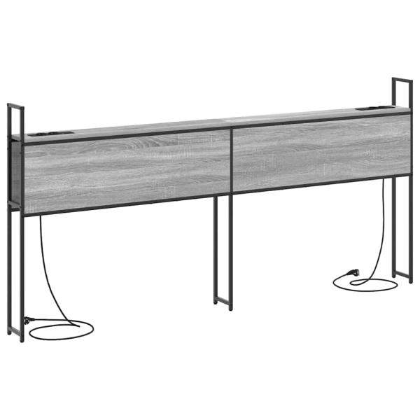 Stauraum-Kopfteil mit Kopfteil mit Speicher Grau Sonoma 180 cm Holzwerkstoff