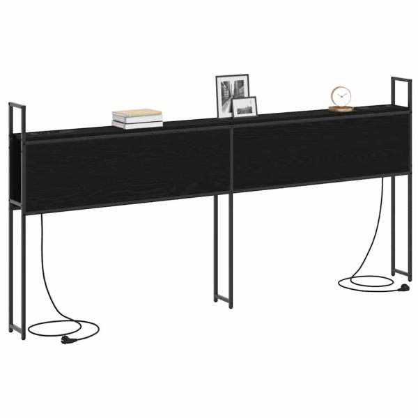 Stauraum-Kopfteil Schwarze Eiche 200 cm Holzwerkstoff