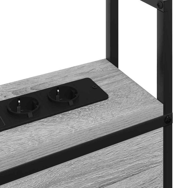 Stauraum-Kopfteil mit Kopfteil mit Speicher Grau Sonoma 200 cm Holzwerkstoff