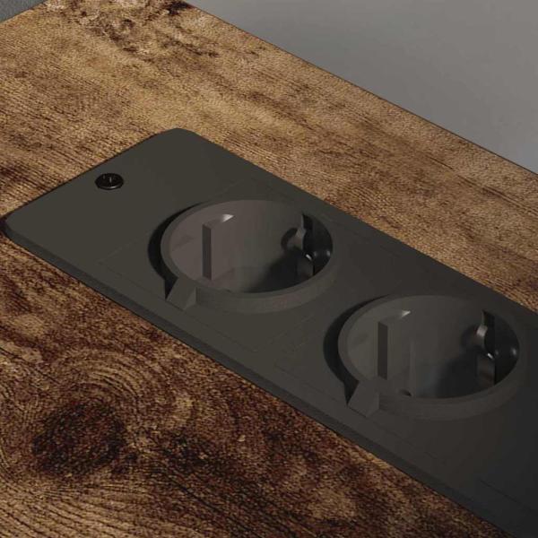 Büroschrank mit Rad Räuchereiche 60 x 46 x 67 cm Holzwerkstoff