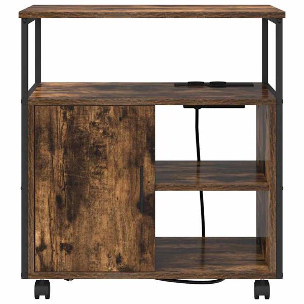 Büroschrank mit Rad Räuchereiche 60 x 46 x 67 cm Holzwerkstoff