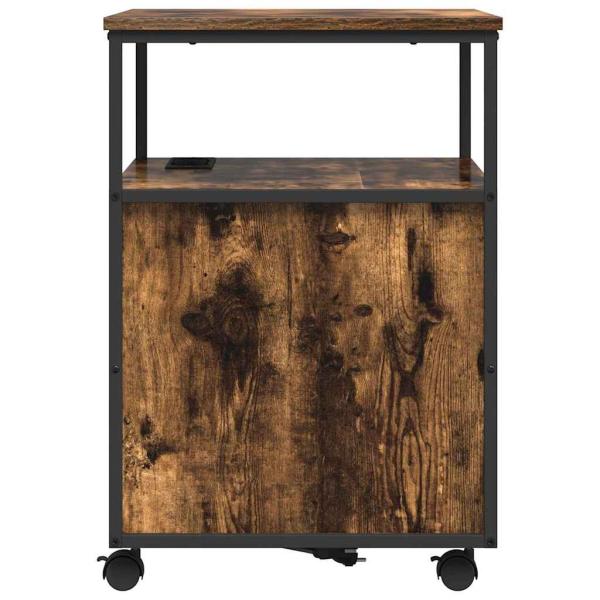Büroschrank mit Rad Räuchereiche 60 x 46 x 67 cm Holzwerkstoff