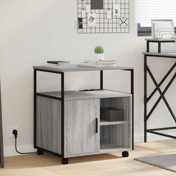 ARDEBO.de - Büroschrank mit Rad Grau Sonoma 60 x 46 x 67 cm Holzwerkstoff