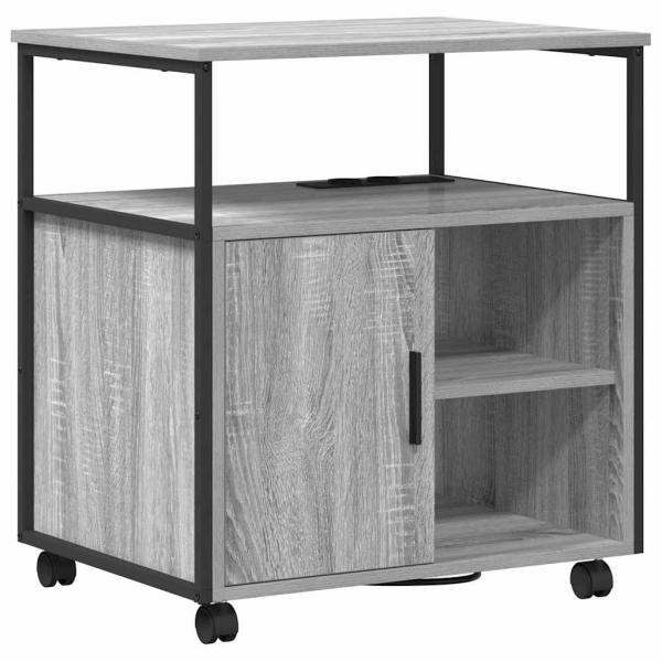 Büroschrank mit Rad Grau Sonoma 60 x 46 x 67 cm Holzwerkstoff