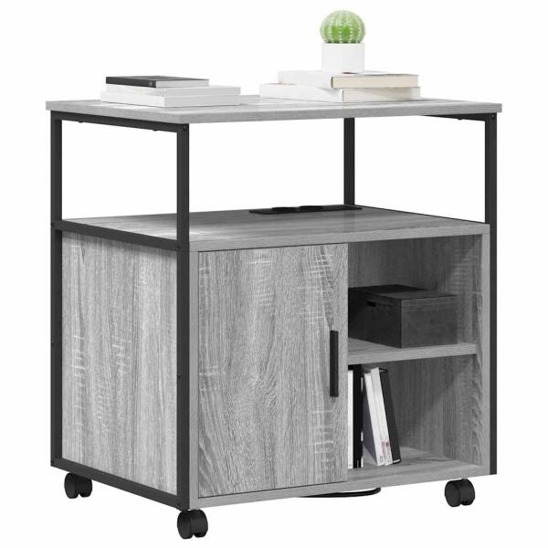 Büroschrank mit Rad Grau Sonoma 60 x 46 x 67 cm Holzwerkstoff