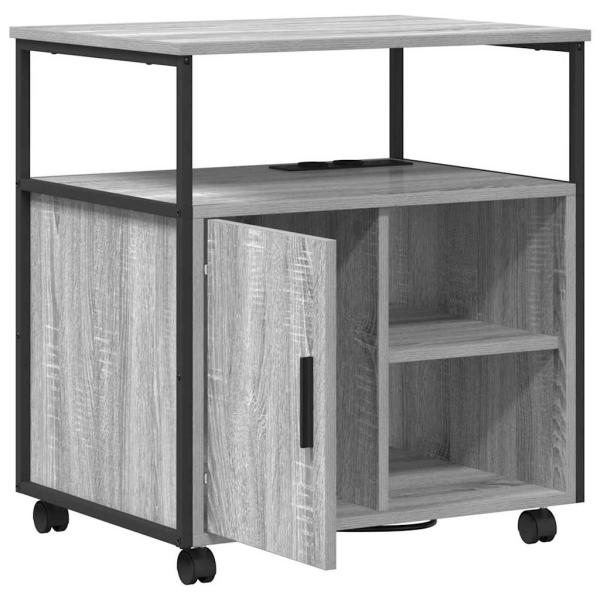 Büroschrank mit Rad Grau Sonoma 60 x 46 x 67 cm Holzwerkstoff