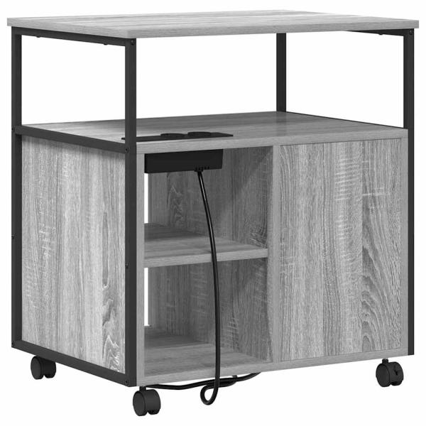 Büroschrank mit Rad Grau Sonoma 60 x 46 x 67 cm Holzwerkstoff
