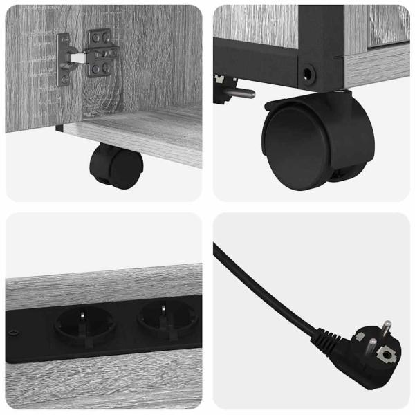 Büroschrank mit Rad Grau Sonoma 60 x 46 x 67 cm Holzwerkstoff
