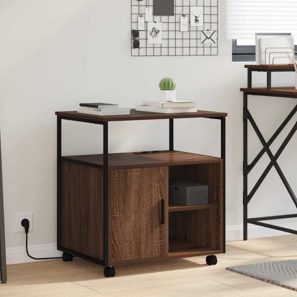 ARDEBO.de - Büroschrank mit Rad Braune Eiche 60 x 46 x 67 cm Holzwerkstoff
