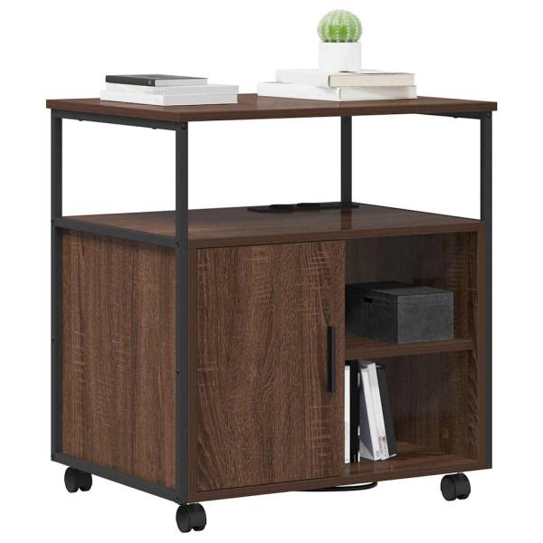 Büroschrank mit Rad Braune Eiche 60 x 46 x 67 cm Holzwerkstoff