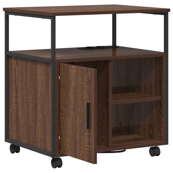 Büroschrank mit Rad Braune Eiche 60 x 46 x 67 cm Holzwerkstoff