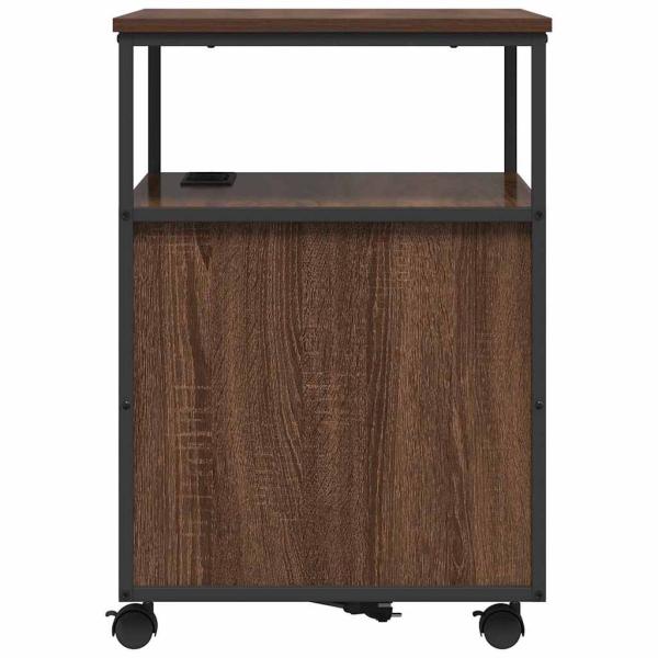 Büroschrank mit Rad Braune Eiche 60 x 46 x 67 cm Holzwerkstoff