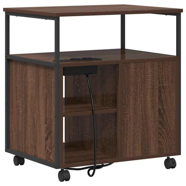 Büroschrank mit Rad Braune Eiche 60 x 46 x 67 cm Holzwerkstoff