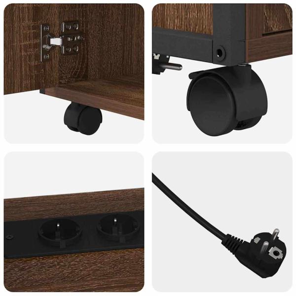 Büroschrank mit Rad Braune Eiche 60 x 46 x 67 cm Holzwerkstoff
