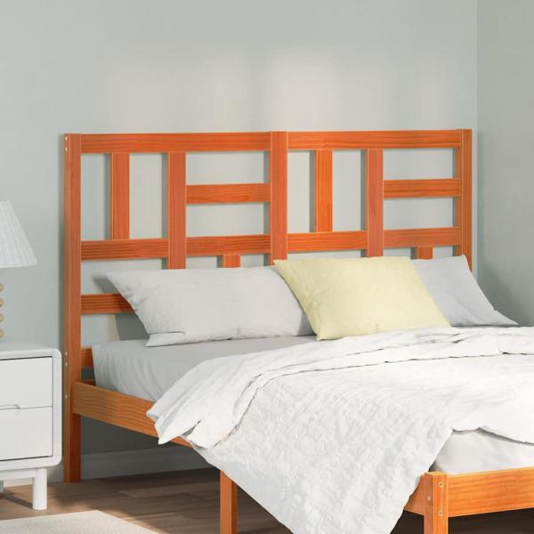 ARDEBO.de - Bett Kopfteil Wachsbraun 145.5 x 4 x 104 cm Massivholz Kiefer