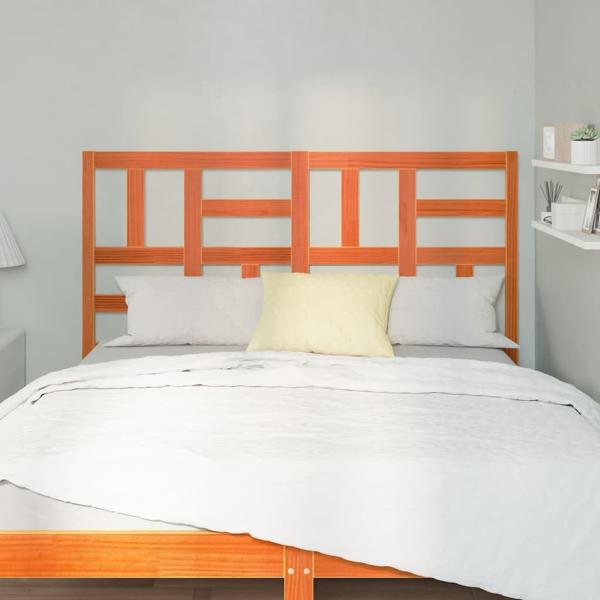 Bett Kopfteil Wachsbraun 145.5 x 4 x 104 cm Massivholz Kiefer