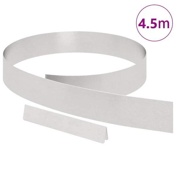 Rasenrand Silber 450 x 10 cm Edelstahl