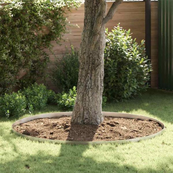 ARDEBO.de - Rasenrand 4 pcs Silber 450 x 10 cm Edelstahl