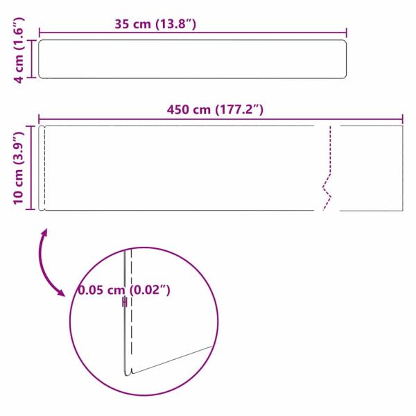 Rasenrand 4 pcs Silber 450 x 10 cm Edelstahl