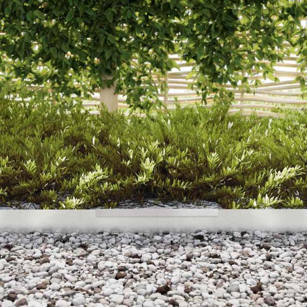 Rasenrand 4 pcs Silber 450 x 10 cm Edelstahl