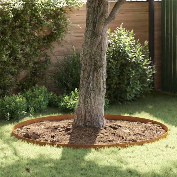 ARDEBO.de - Rasenrand 4 pcs Rostig 450 x 10 cm Witterungsbeständiger Stahl