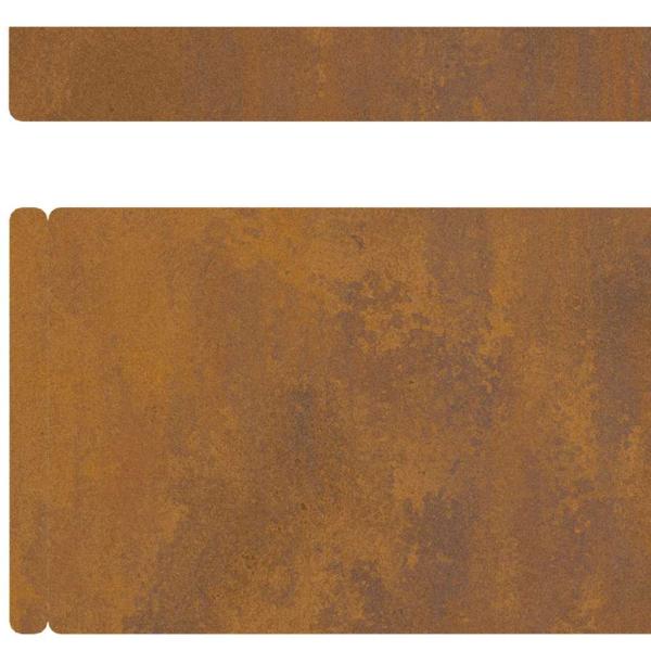 Rasenrand 4 pcs Rostig 450 x 10 cm Witterungsbeständiger Stahl