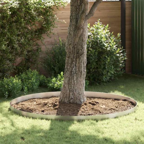 ARDEBO.de - Rasenrand 4 pcs Silber 450 x 15 cm Edelstahl