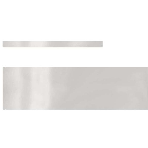 Rasenrand 4 pcs Silber 450 x 15 cm Edelstahl