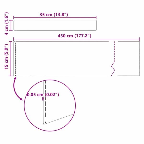 Rasenrand Rostig 450 x 15 cm Witterungsbeständiger Stahl