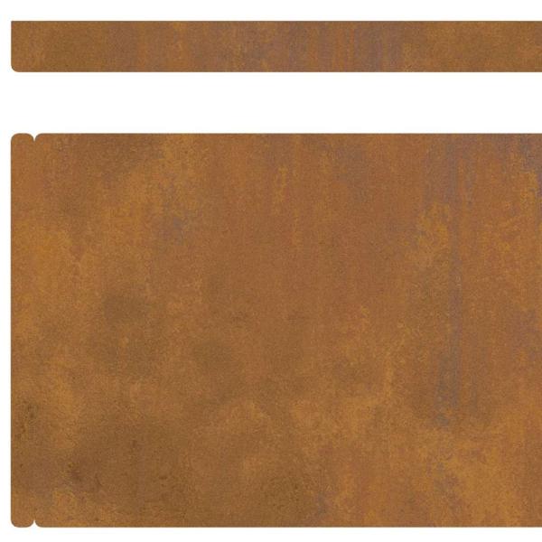 Rasenrand Rostig 450 x 15 cm Witterungsbeständiger Stahl