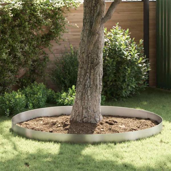 ARDEBO.de - Rasenrand Silber 450 x 20 cm Edelstahl