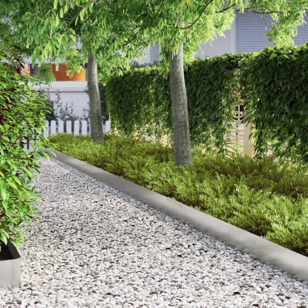 Rasenrand 4 pcs Silber 450 x 20 cm Verzinkter Stahl