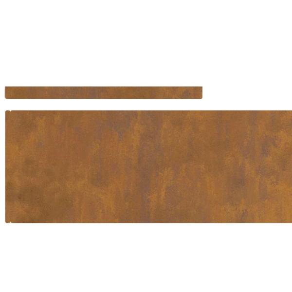 Rasenrand Rostig 450 x 20 cm Witterungsbeständiger Stahl
