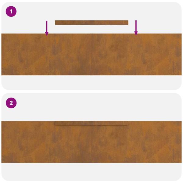 Rasenrand Rostig 450 x 20 cm Witterungsbeständiger Stahl