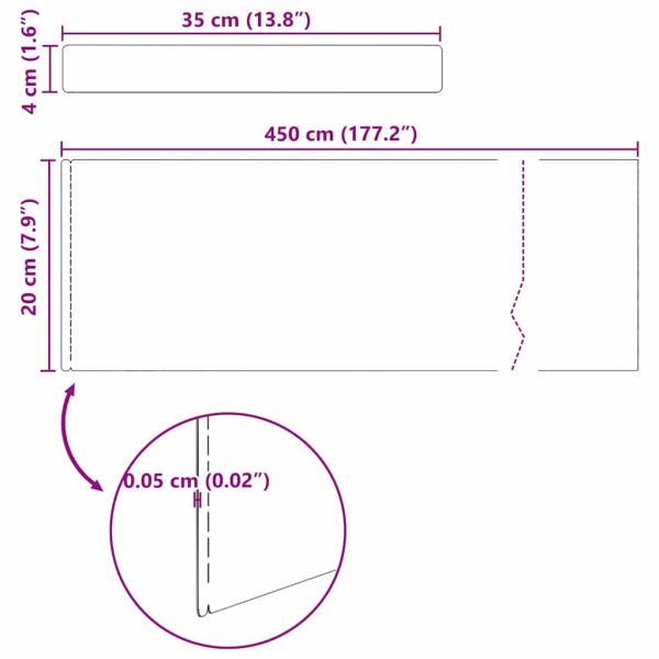 Rasenrand 4 pcs Rostig 450 x 20 cm Witterungsbeständiger Stahl