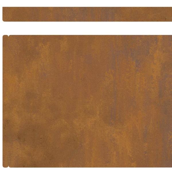 Rasenrand 4 pcs Rostig 450 x 20 cm Witterungsbeständiger Stahl