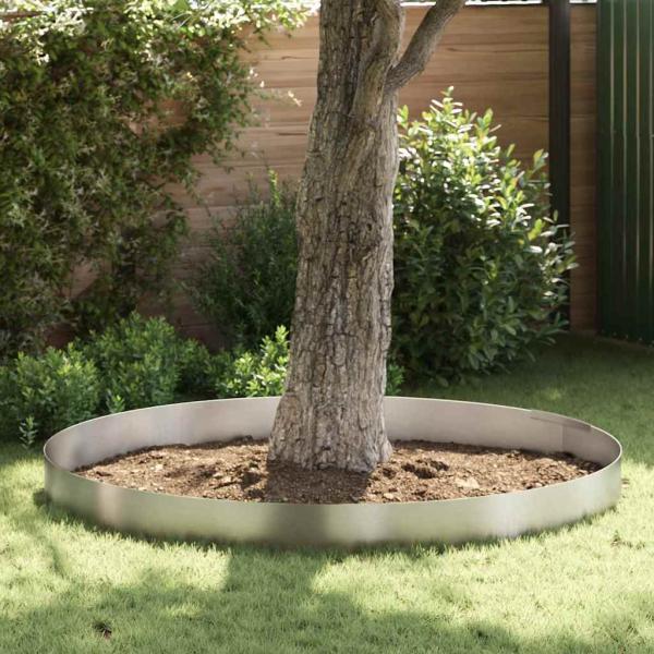 ARDEBO.de - Rasenrand Silber 450 x 25 cm Edelstahl