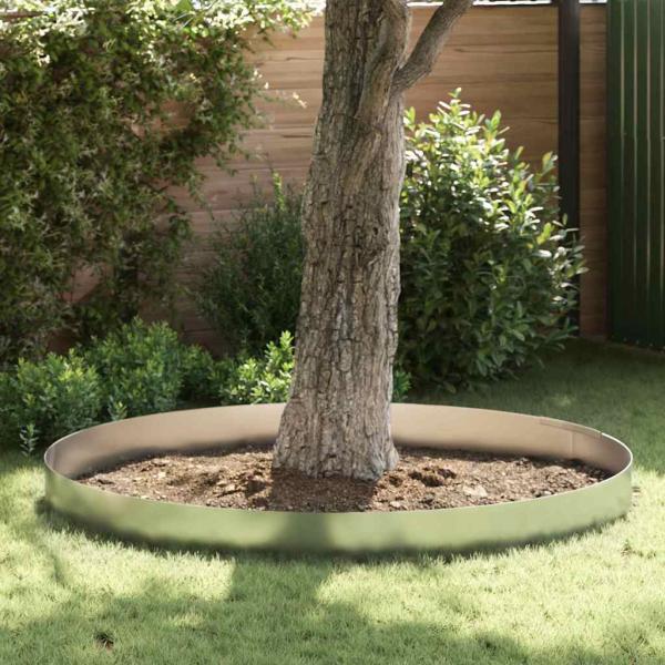 ARDEBO.de - Rasenrand Silber 450 x 25 cm Verzinkter Stahl