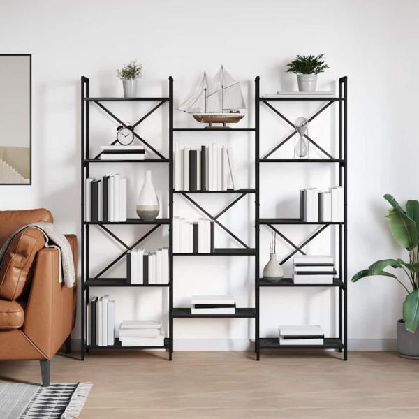 ARDEBO.de - Regal Schwarze Eiche 156 x 25 x 167.5 cm Holzwerkstoff