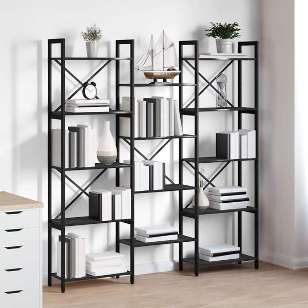 Regal Schwarze Eiche 156 x 25 x 167.5 cm Holzwerkstoff