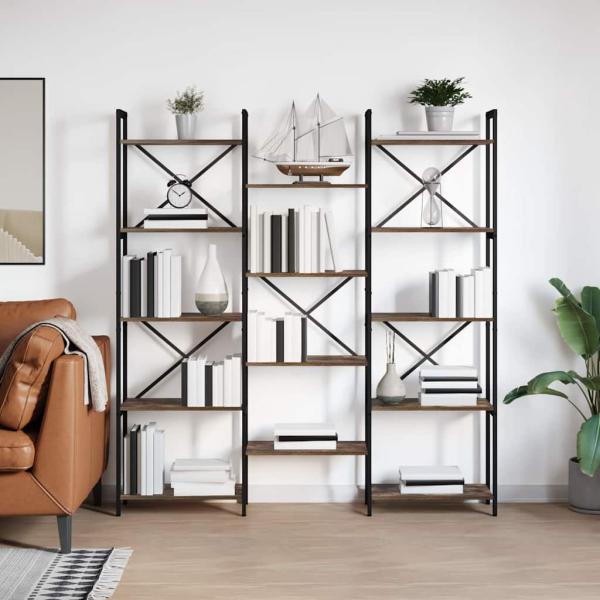 ARDEBO.de - Regal Räuchereiche 156 x 25 x 167.5 cm Holzwerkstoff