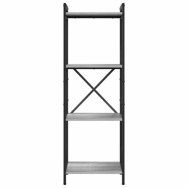 Bücherregal Grau Sonoma 40 x 30 x 118 cm Holz und Stahl