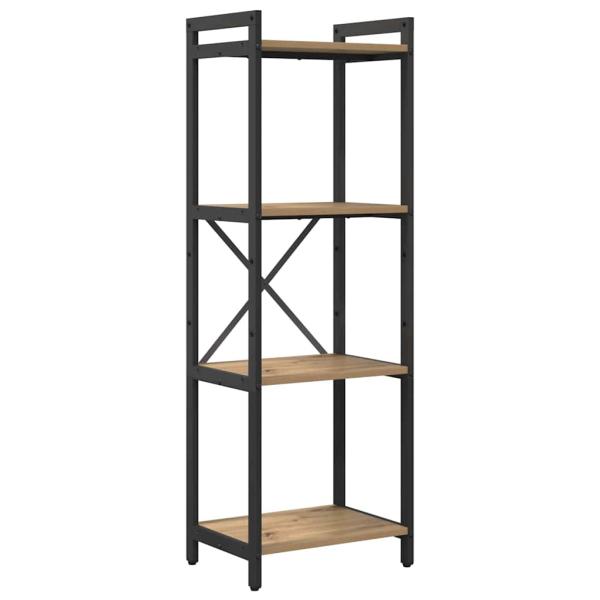 Bücherregal Eiche handwerklich 40 x 30 x 118 cm Holz und Stahl
