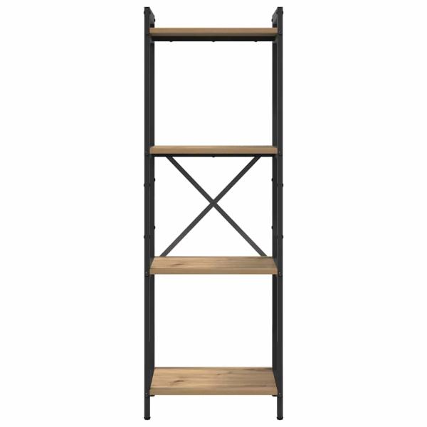 Bücherregal Eiche handwerklich 40 x 30 x 118 cm Holz und Stahl