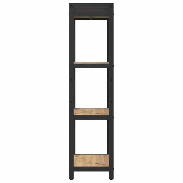 Bücherregal Eiche handwerklich 40 x 30 x 118 cm Holz und Stahl