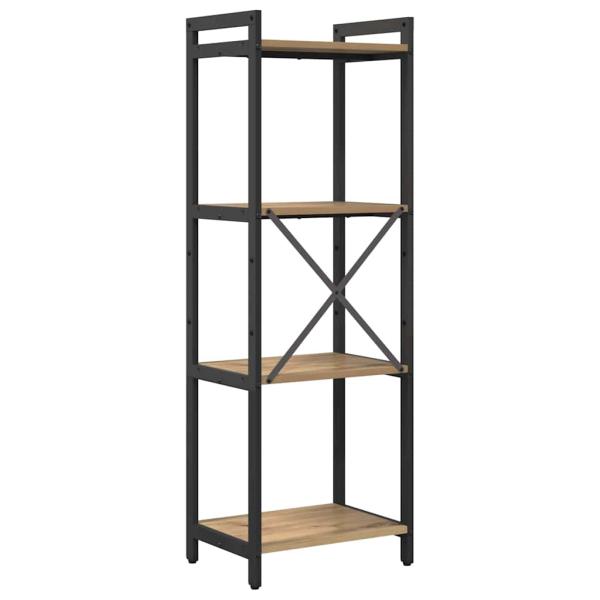 Bücherregal Eiche handwerklich 40 x 30 x 118 cm Holz und Stahl