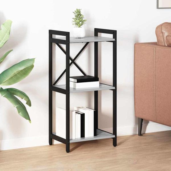 ARDEBO.de - Bücherregal Grau Sonoma 40 x 30 x 83 cm Holzwerkstoff