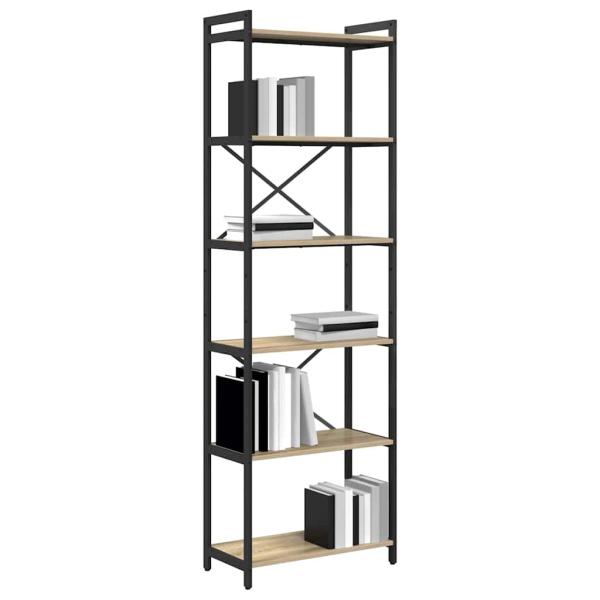 Bücherregal Sonoma Eiche 60 x 30 x 188 cm MDF und Stahl