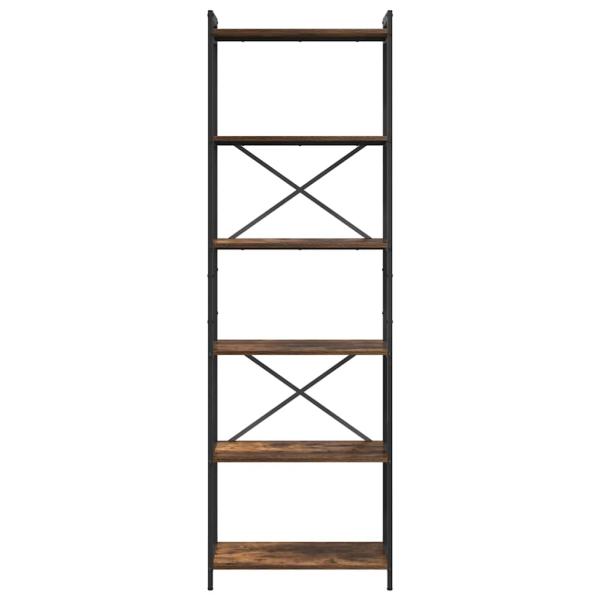 Bücherregal Räuchereiche 60 x 30 x 188 cm MDF und Stahl